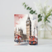 London Aqucolor Art Postkarte (Stehend Vorderseite)