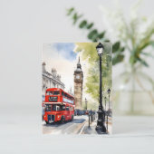 London Aqucolor Art Postkarte (Stehend Vorderseite)