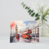 London Aqucolor Art Postkarte (Stehend Vorderseite)