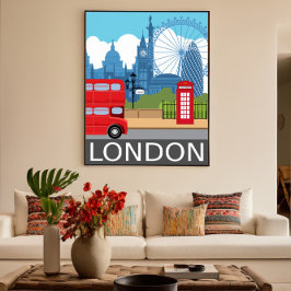 London Art Print Retro Reisebahnposter Poster