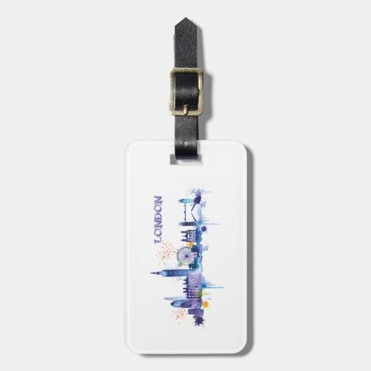 London Art Watercolor Painting Gepäckanhänger (Vorderseite vertikal)