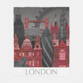 London-Aufzüge bis zum Nacht - Rot Fleecedecke (Vorderseite)
