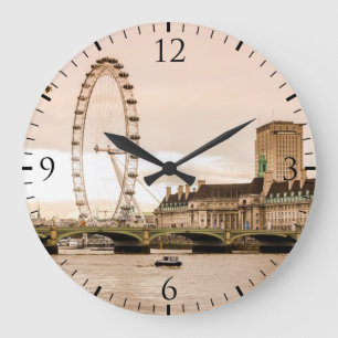 London-Augen-Sonnenuntergang Große Wanduhr