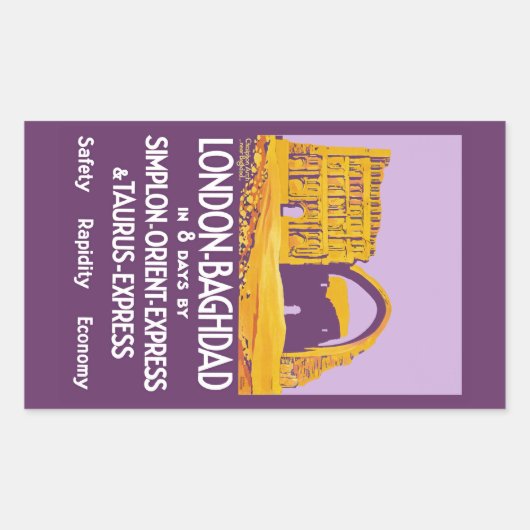 London - Baghdad Orient Express Rechteckiger Aufkleber (Vorderseite)