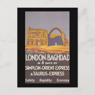 London Baghdad simplon orientierter Express Postkarte