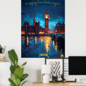 London bei Dusk - Bridging Time and Beauty Poster (Heimbüro)