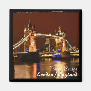London - Berühmt, Tower Bridge at Night (Magnet) Magnet