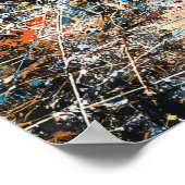 London Big Ben Abstract Drip Painting Poster (Ecke)