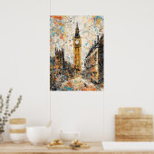 London Big Ben Abstract Drip Painting Poster (Küche)