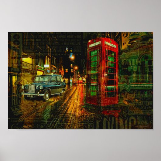London Big ben Black Taxi roten Telefonkasten Poster (Vorne)