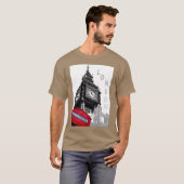 London Big Ben Clock Tower Red Telefone Box T-Shirt (Vorne ganz)