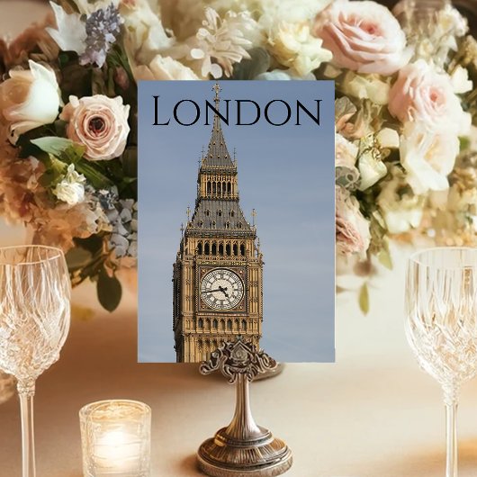 London Big Ben Color Wedding Tischnummer
