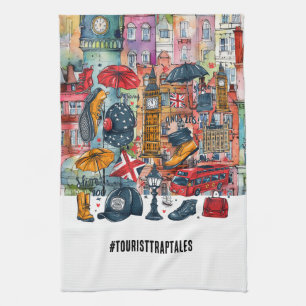 London Big Ben Double Deck Bus Westminster Tourist Geschirrtuch