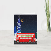 London Big Ben Double Decker Bus Frohe Weihnachten Karte (Vorderseite)