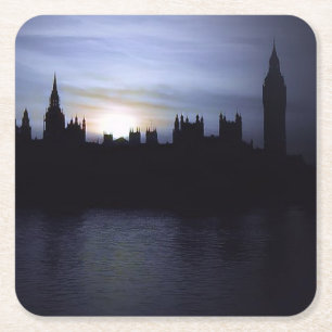London-Big Ben-Elizabeth Tower-Sunset Untersetzer