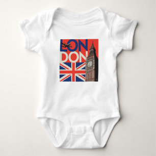 London Big Ben England Baby Strampler