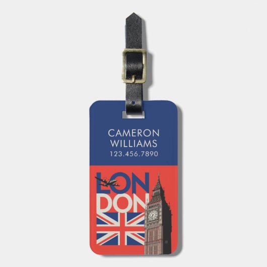 London Big Ben | England Gepäckanhänger (Vorderseite vertikal)
