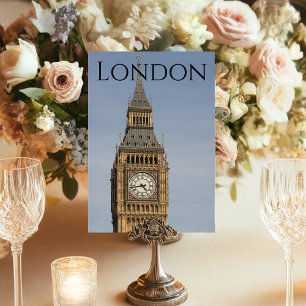 London Big Ben Farbe Hochzeit  Tischnummer