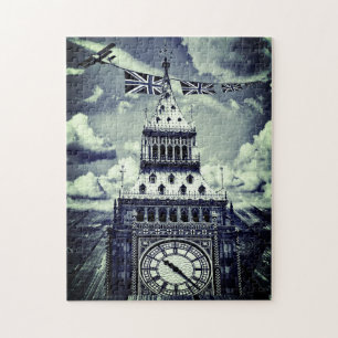 London, Big Ben & Flugzeug Union Jacks/Surrealisti Puzzle