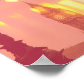 London Big Ben Fotograph Filtered Nightime Poster (Ecke)