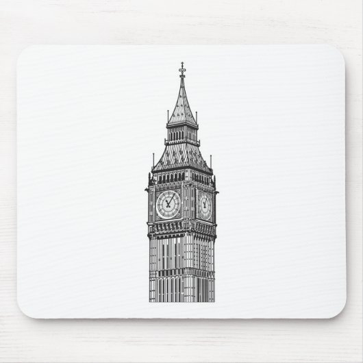 London Big Ben Illustration Mousepad (Vorne)