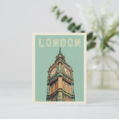 London Big Ben Illustration Postcard Postkarte (Stehend Vorderseite)