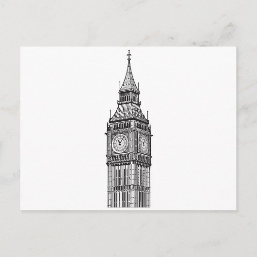 London Big Ben Illustration Postkarte (Vorderseite)