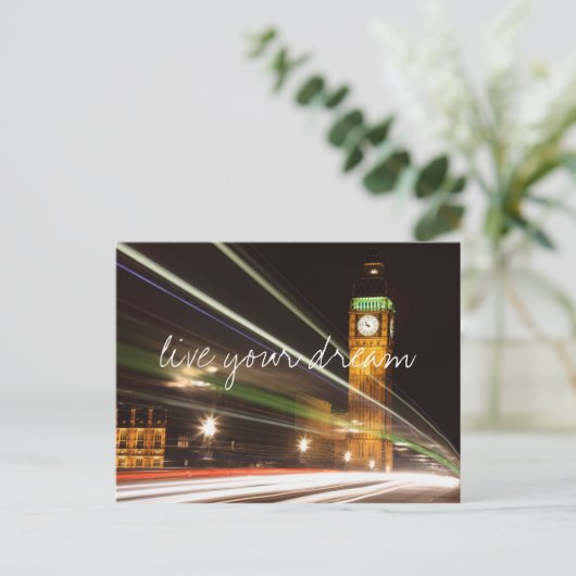 London Big Ben leben Ihre Traumwanderlustreise Postkarte (Stehend Vorderseite)