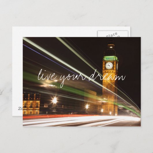 London Big Ben leben Ihre Traumwanderlustreise Postkarte (Vorne/Hinten)