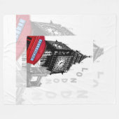 London Big Ben Red Telefon Fleecedecke (Vorderseite (Horizontal))