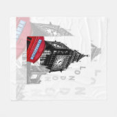 London Big Ben Red Telefon Fleecedecke (Vorderseite (Horizontal))