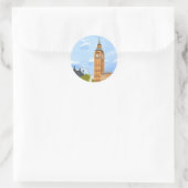 London Big Ben Runder Aufkleber (Tasche)