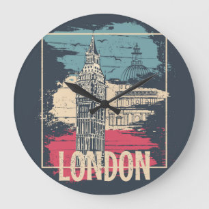 London Big Ben: Typografie Poster Große Wanduhr