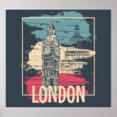 London Big Ben: Typografisches Poster (Vorne)