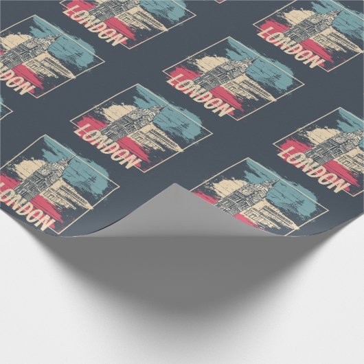 London Big Ben: Typografisches Poster Geschenkpapier (Ecke)