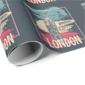 London Big Ben: Typografisches Poster Geschenkpapier (Rolleneckpunkt)