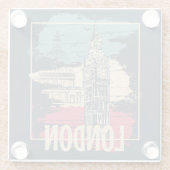London Big Ben: Typografisches Poster Glasuntersetzer (Rückseite)