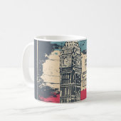 London Big Ben: Typografisches Poster Kaffeetasse (Vorderseite Links)