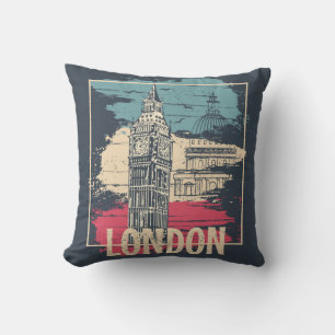 London Big Ben: Typografisches Poster Kissen