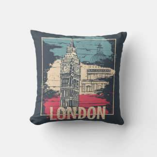 London Big Ben: Typografisches Poster Kissen
