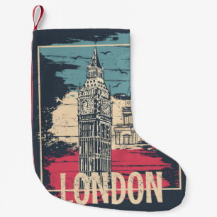 London Big Ben: Typografisches Poster Kleiner Weihnachtsstrumpf