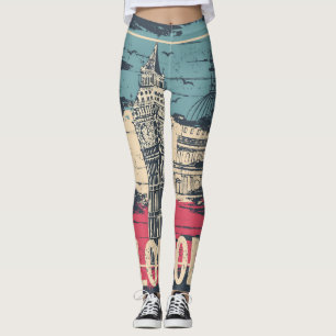 London Big Ben: Typografisches Poster Leggings