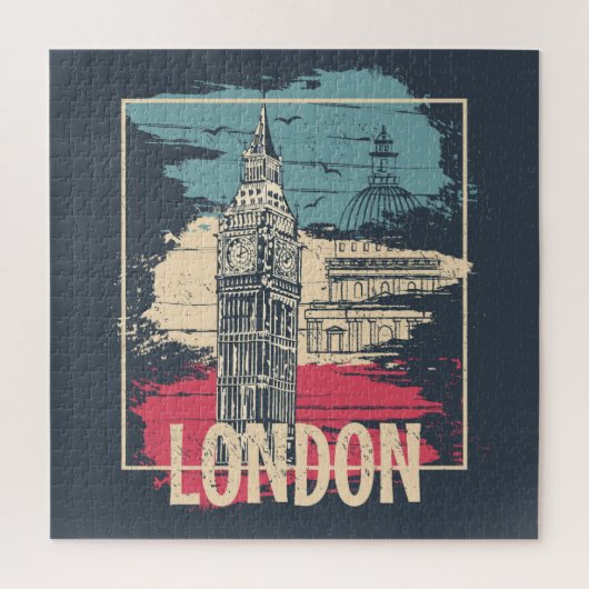 London Big Ben: Typografisches Poster Puzzle (Vertikal)