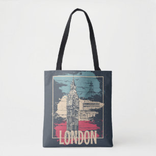 London Big Ben: Typografisches Poster Tasche