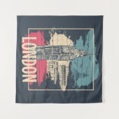 London Big Ben: Typografisches Poster Wandteppich (Vorderseite (Horizontal))