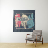London Big Ben: Typografisches Poster Wandteppich (Beispiel (Horizontal))