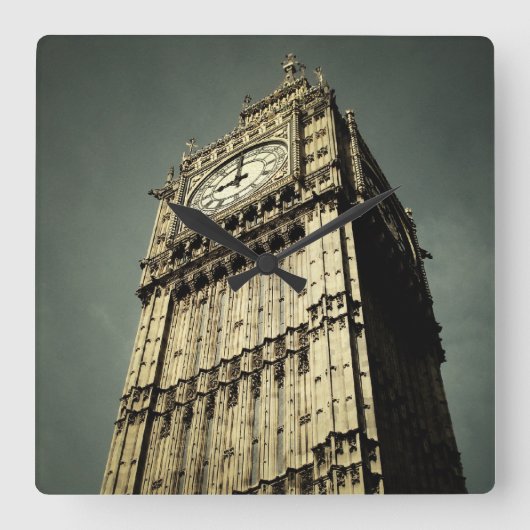 London - Big Ben und Tower Square Wall Clock Quadratische Wanduhr (Vorderseite)