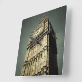 London - Big Ben und Tower Square Wall Clock Quadratische Wanduhr (Winkel)
