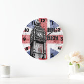 London Big Ben Union Jack Große Wanduhr (Zuhause)