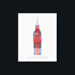 London Big Ben Union Jack Leinwanddruck<br><div class="desc">London Big Ben Union Jack von Fab Funky. Der berühmte Londoner Big-Ben-Uhrturm ist rot, weiß, blau und grau.</div>